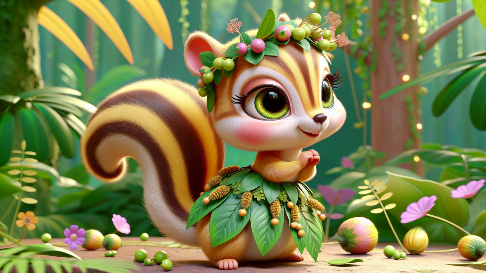 Xiao Bei has big eyes, a shiny coat, and beautiful stripes of golden yellow and brown on her body.