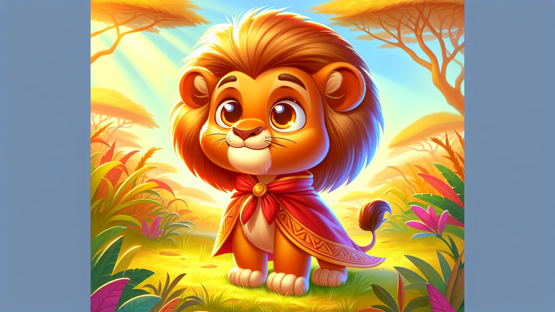 Little Brave Lion loves adventures and is not afraid of difficulties. He always dreams of becoming a warrior on the savannah one day.