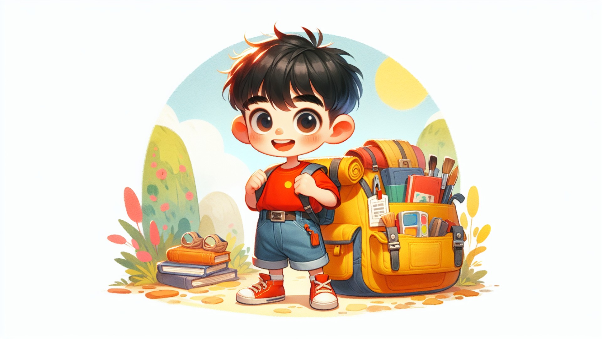 Xiao Le is optimistic and cheerful, full of curiosity and a spirit of adventure. Every day, Xiao Le wears a bright red T-shirt and blue jeans.