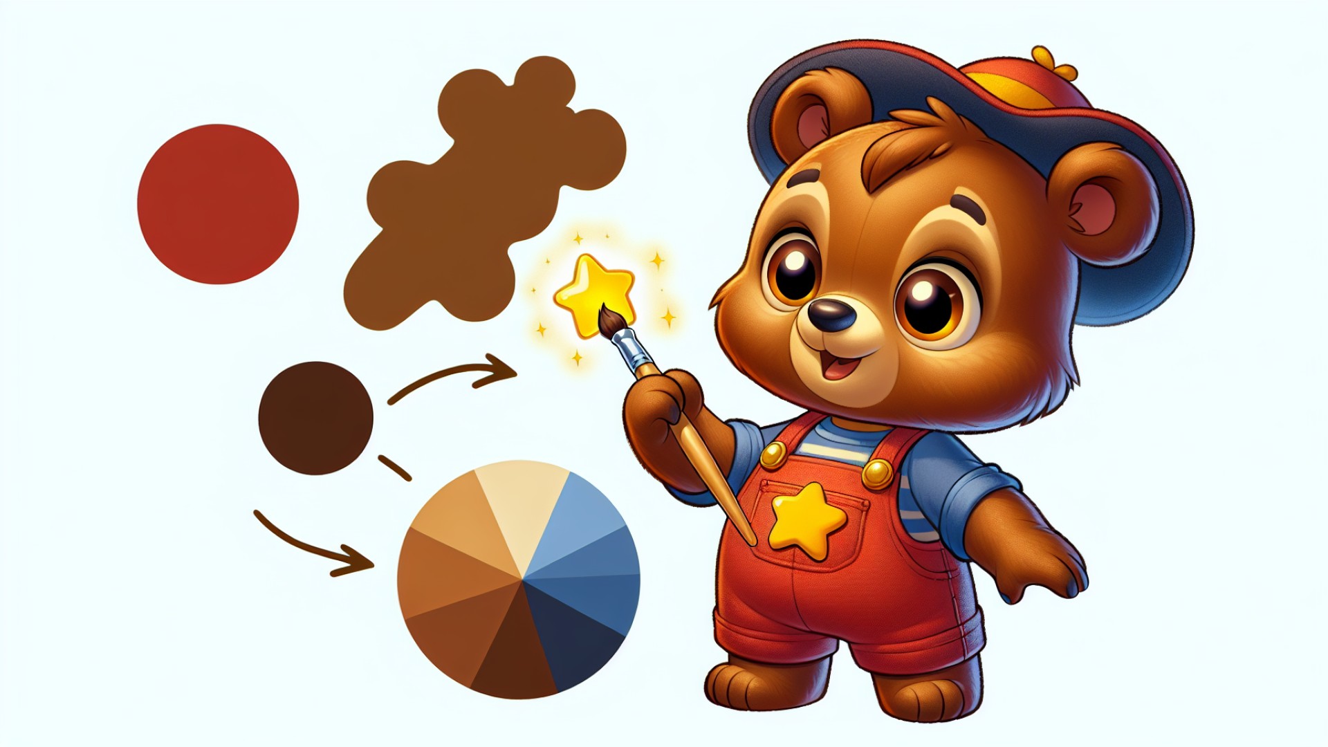 Kiki Bear has a magical paintbrush.