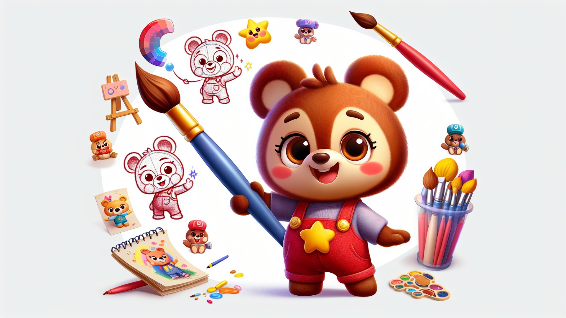 This paintbrush can achieve incredible miracles: anything drawn by Qiqi Bear will become reality.