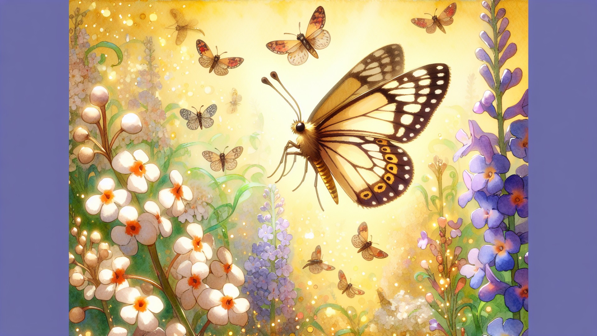 The air here is filled with the sweet scent of nectar, and the little butterflies are joyfully fluttering their wings.