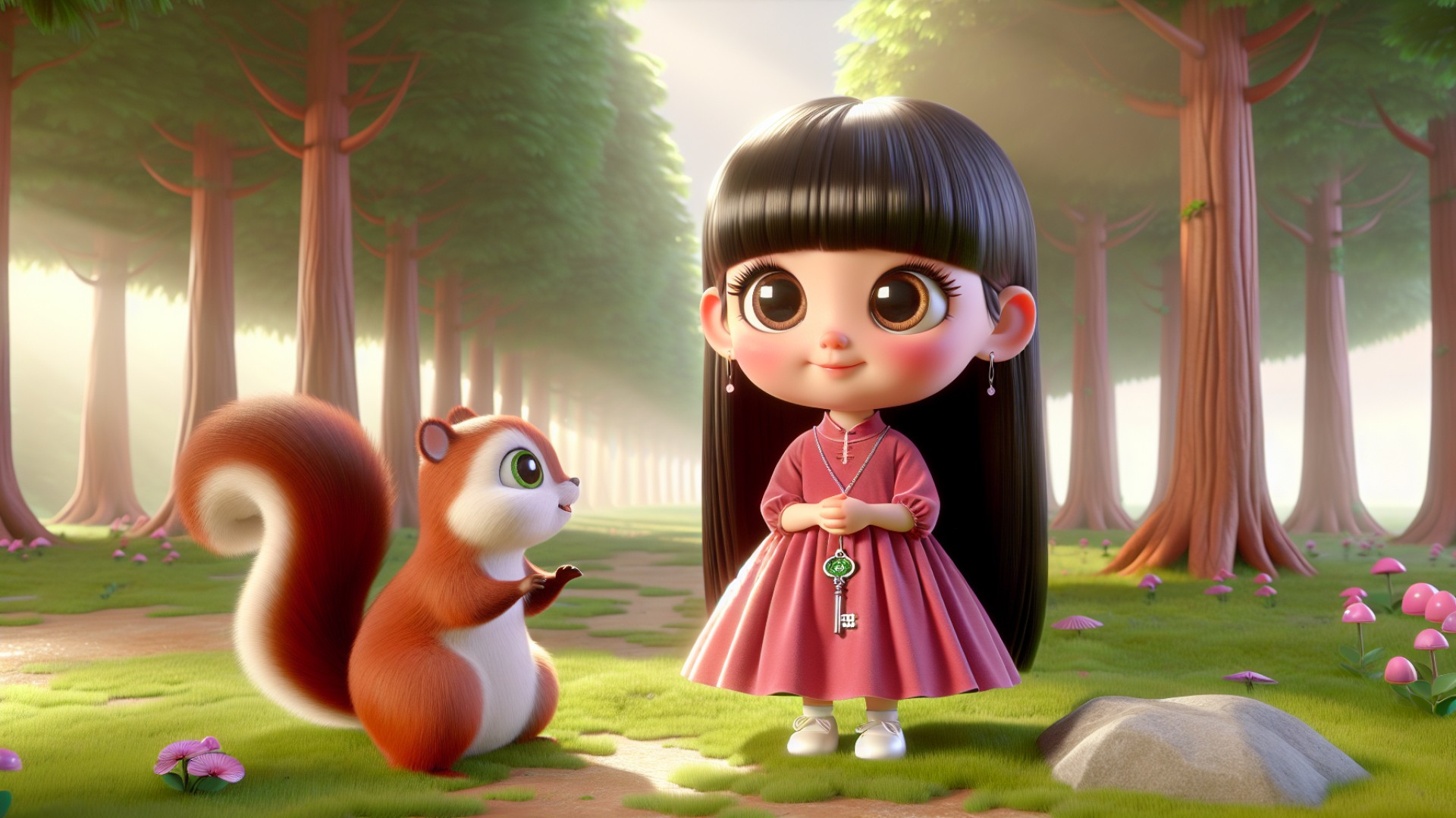 Xiaomi met a friendly little squirrel. The squirrel told her that there is an ancient legend in the forest: if you find three magic crystals, you can make a wish come true.