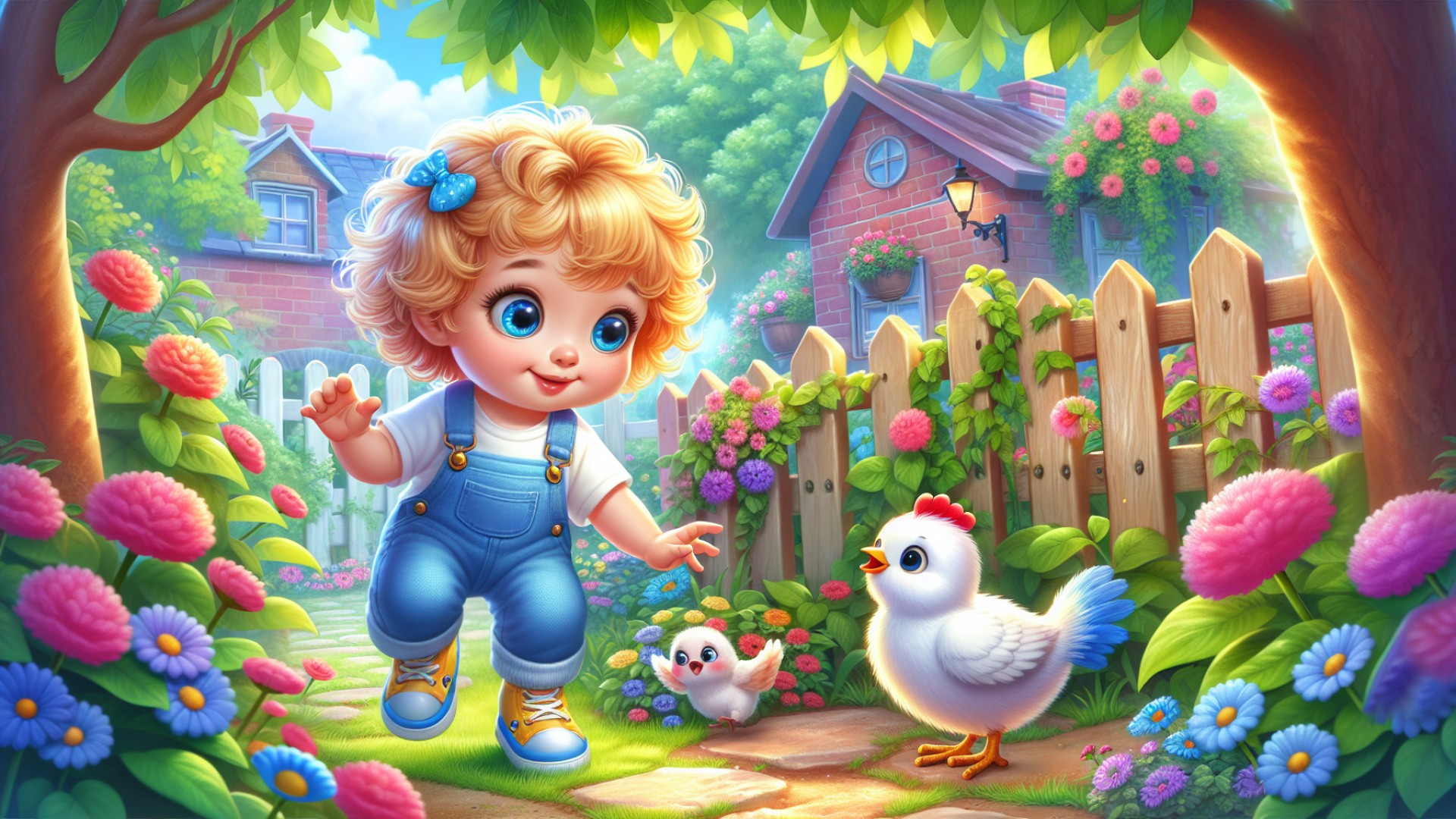 One day, when Katie and Little White were playing in the garden, they encountered another lost little bird.