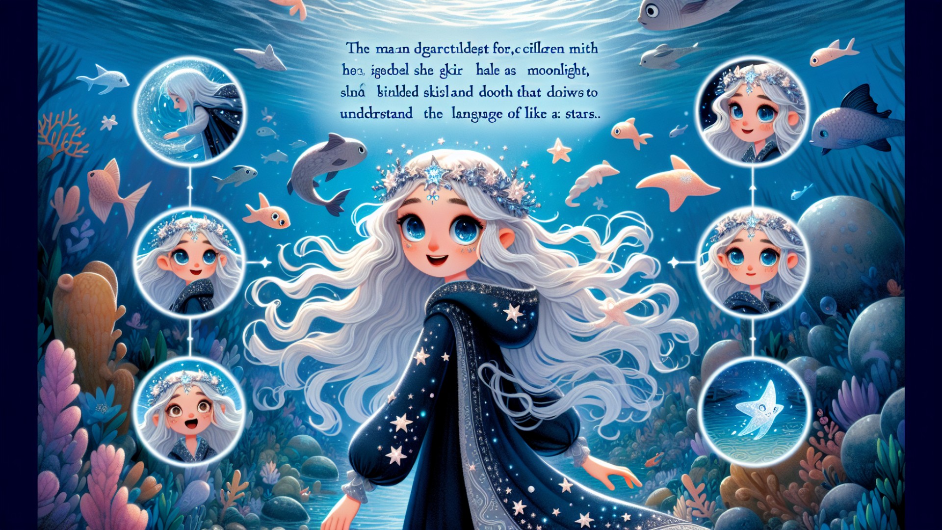 Lia dove into the bottom of the lake without hesitation, searching for the Starlight Gate. The underwater world seemed dreamlike, with various marvelous creatures swimming around her.