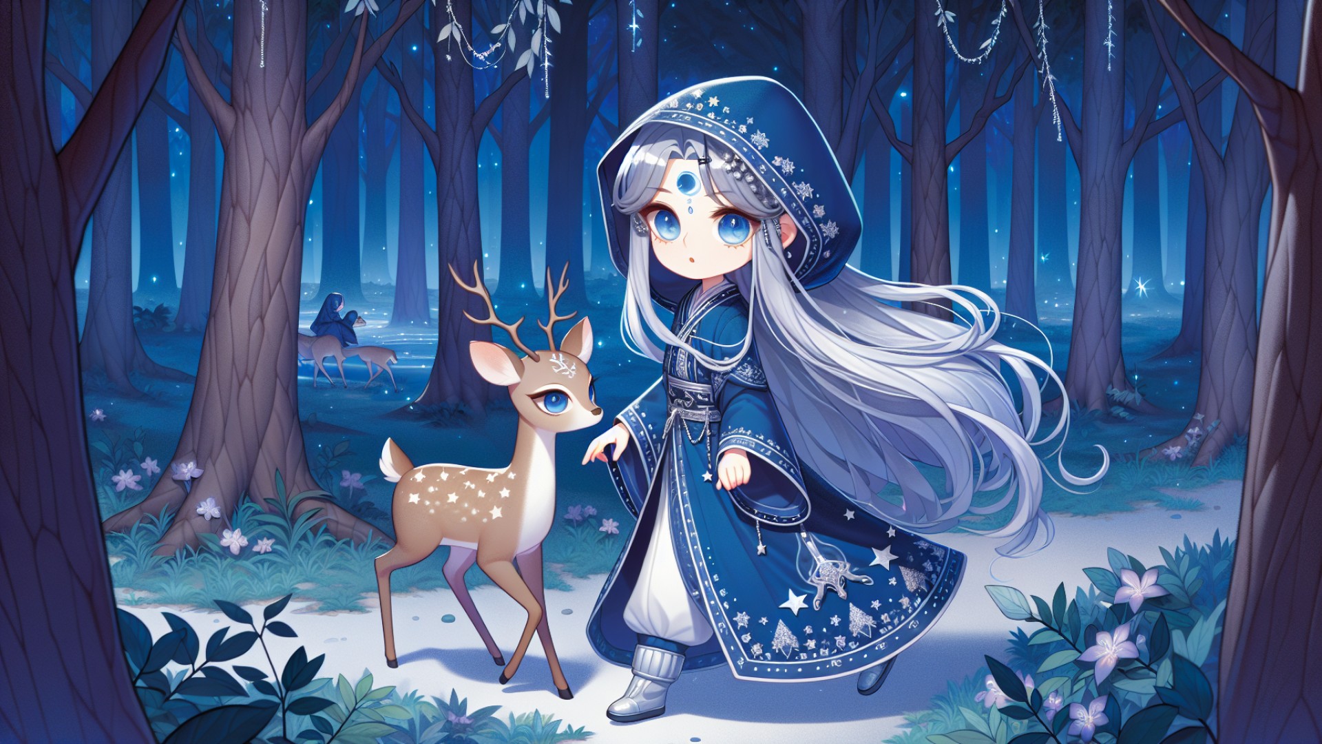 Xiaoyue used her ability to see everything in the dark to lead the fawn through the deep forest and found the fawn's mother.