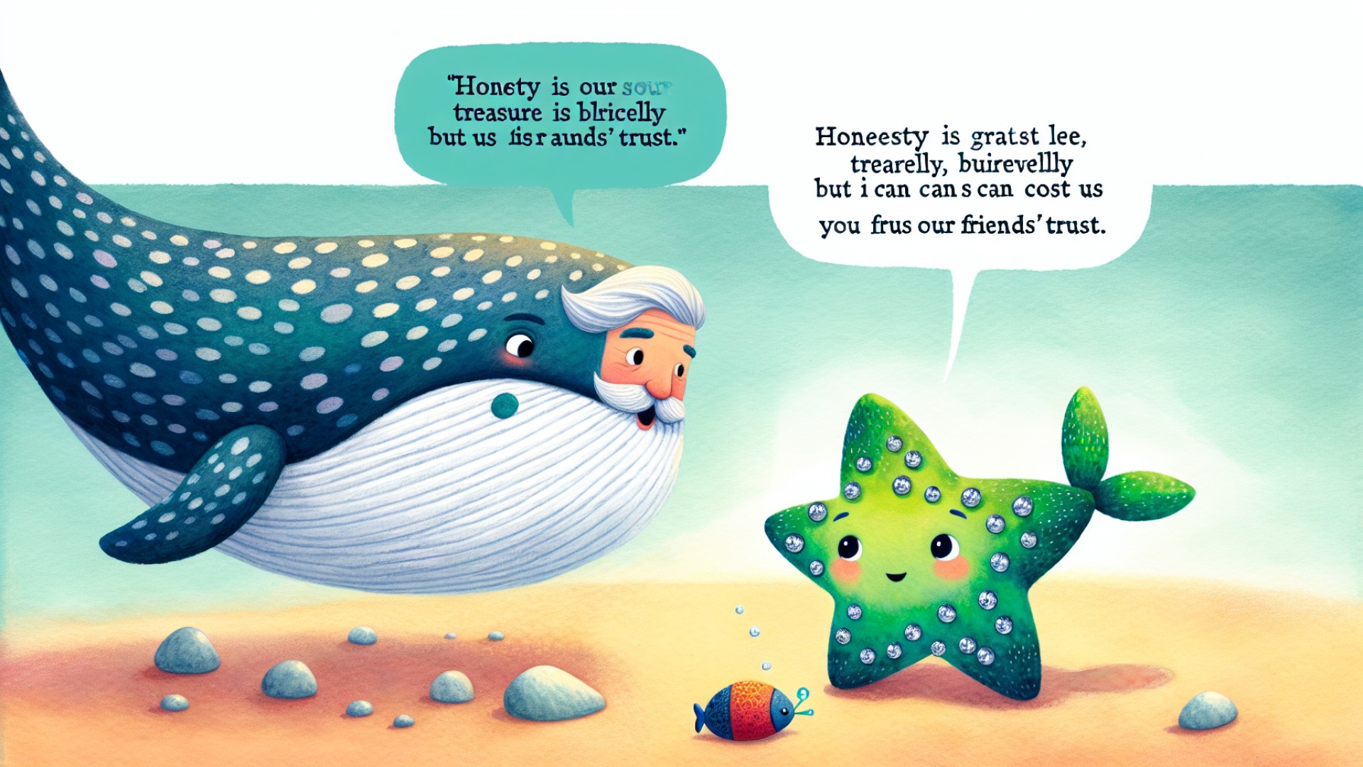 Grandpa Whale kindly said to Ah Xing, 