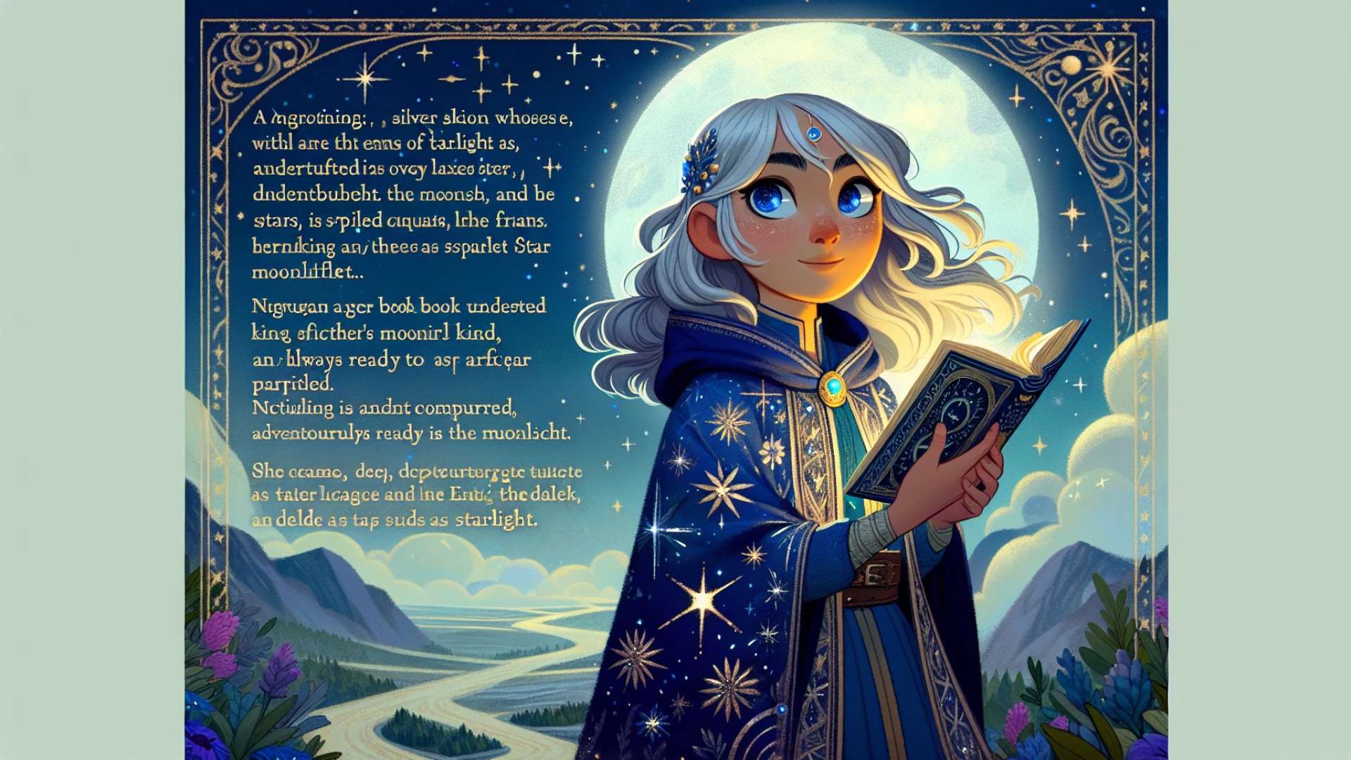 At the end of the Galactic Road, Leah discovered an ancient book of starlight.