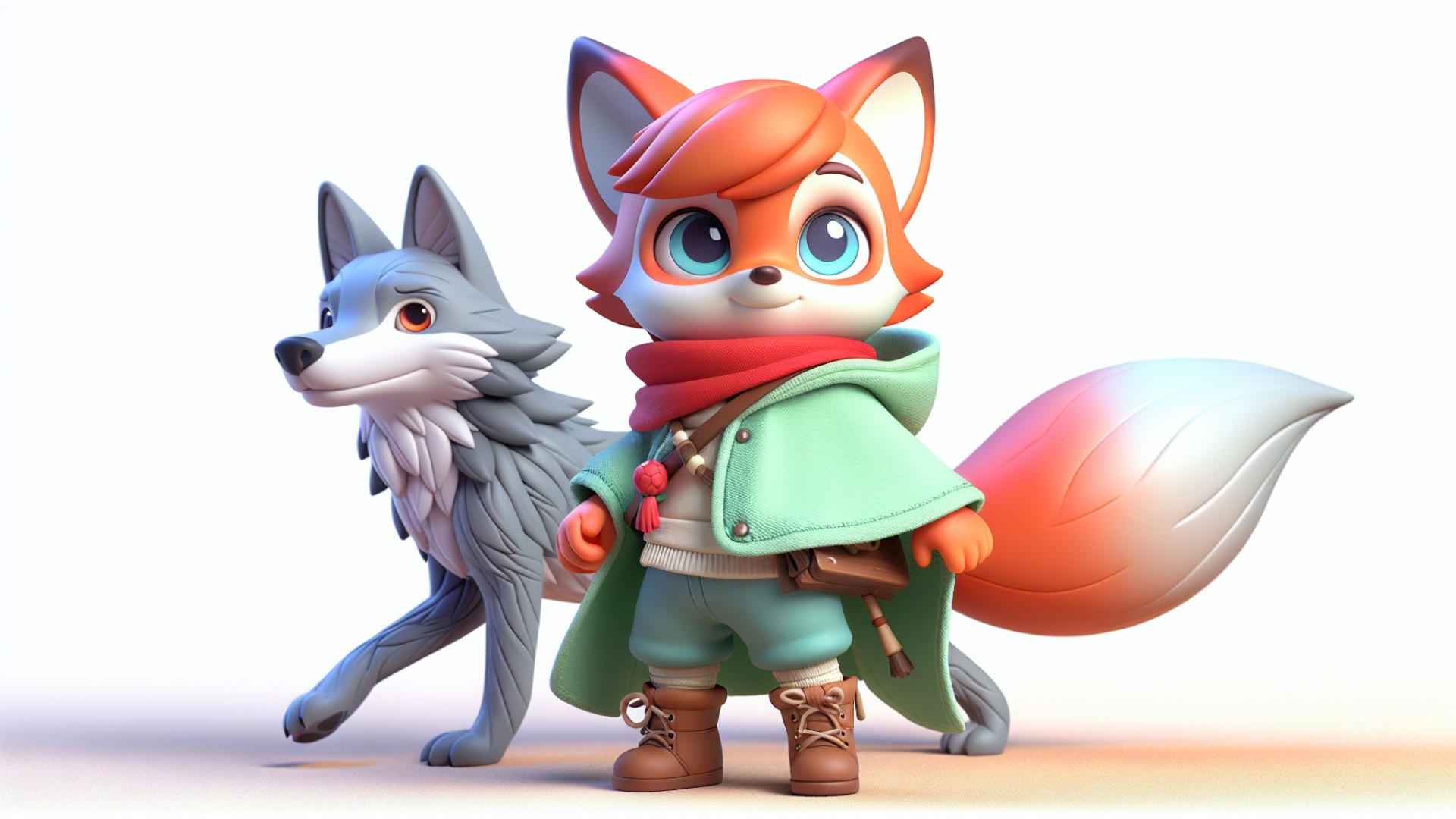 Thus, the little spirit fox and the gray wolf began their adventure.